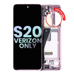 OLED Assembly With Frame Compatible For Samsung Galaxy S20 5G (Verizon 5G UW Frame Only) (Service Pack) (Cloud Pink)