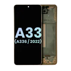 OLED Assembly With Frame Compatible For Samsung Galaxy A33 5G (A336 / 2022) (Service Pack) (Peach)