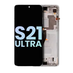 OLED Assembly With Frame Compatible For Samsung Galaxy S21 Ultra 5G (Service Pack) (Phantom Silver)