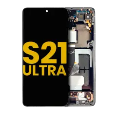 OLED Assembly With Frame Compatible For Samsung Galaxy S21 Ultra 5G (Refurbished) (Phantom Black)