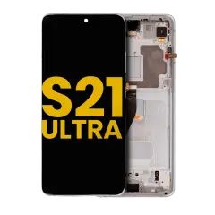 OLED Assembly With Frame Compatible For Samsung Galaxy S21 Ultra 5G (Refurbished) (Phantom Silver)