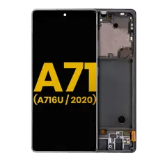 OLED Assembly With Frame Compatible For Samsung Galaxy A71 5G (A716U / 2020) (Refurbished) (Prism Cube Black)