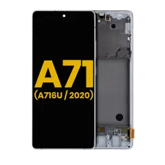 OLED Assembly With Frame Compatible For Samsung Galaxy A71 5G (A716U / 2020) (Refurbished) (Prism Cube Silver)