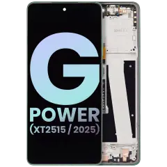 LCD Assembly With Frame Compatible For Motorola Moto G Power (XT2515 / 2025) (Genuine OEM) (Leaf Green)