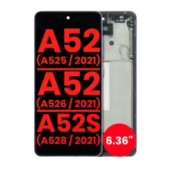 OLED Assembly With Frame Compatible For Samsung Galaxy A52 4G (A525 / 2021) / A52 5G (A526 / 2021) / A52S 5G (A528 / 2021) (6.36") (Aftermarket Plus) (Awesome Violet)