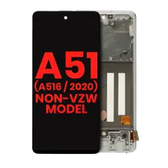 OLED Assembly With Frame For Samsung Galaxy A51 5G (A516 / 2020) (Non-Verizon 5G UW Frame) (6.46") (Aftermarket Plus) (Prism Cube White)