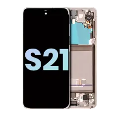 OLED Assembly With Frame Compatible For Samsung Galaxy S21 5G (Service Pack) (Phantom White)