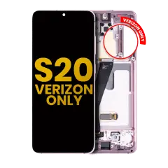 OLED Assembly With Frame Compatible For Samsung Galaxy S20 5G (Verizon 5G UW Frame Only) (Refurbished) (Cloud Pink)
