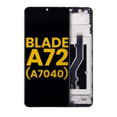LCD Assembly With Frame Compatible For ZTE Blade A72 4G (A7040) (Refurbished) (Space Gray)