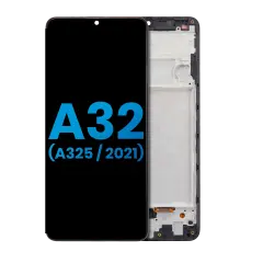 LCD Assembly With Frame (Without Finger Print Sensor) Compatible For Samsung Galaxy A32 4G (A325 / 2021) (Aftermarket: Incell) (Awesome Black)