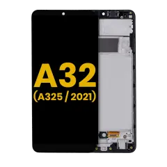 OLED Assembly With Frame Compatible For Samsung Galaxy A32 4G (A325 / 2021) (Refurbished) (Awesome Black)
