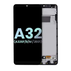 LCD Assembly With Frame Compatible For Samsung Galaxy A32 5G (A326F/B/M / 2021) (International Dual Sim Model) (Service Pack) (Awesome Black)