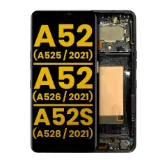 OLED Assembly With Frame Compatible For Samsung Galaxy A52 4G (A525 / 2021) / A52 5G (A526 / 2021) / A52S 5G (A528 / 2021) (Refurbished) (Awesome Blue)