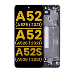 OLED Assembly With Frame Compatible For Samsung Galaxy A52 4G (A525 / 2021) / A52 5G (A526 / 2021) / A52S 5G (A528 / 2021) (Refurbished) (Awesome Violet)