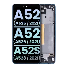 OLED Assembly With Frame Compatible For Samsung Galaxy A52 4G (A525 / 2021) / A52 5G (A526 / 2021) / A52S 5G (A528 / 2021) (Service Pack) (Awesome Blue)