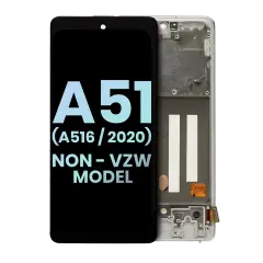 OLED Assembly With Frame Compatible For Samsung Galaxy A51 5G (A516 / 2020) (Non-Verizon 5G UW Frame) (Service Pack) (Prism Cube White)