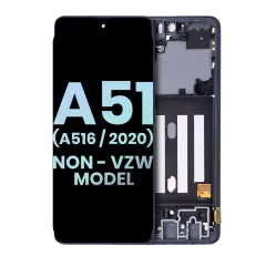 OLED Assembly With Frame Compatible For Samsung Galaxy A51 5G (A516 / 2020) (Non-Verizon 5G UW Frame) (Service Pack) (Prism Cube Black)