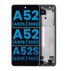 LCD Assembly With Frame (Without Finger Print Sensor) Compatible For Samsung Galaxy A52 4G (A525 / 2021) / A52 5G (A526 / 2021) / A52S (A528 / 2021) (Aftermarket : Incell) (Awesome Black)