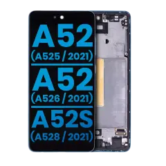 LCD Assembly With Frame (Without Finger Print Sensor) Compatible For Samsung Galaxy A52 4G (A525 / 2021) / A52 5G (A526 / 2021) / A52S (A528 / 2021) (Aftermarket : Incell) (Awesome Blue)