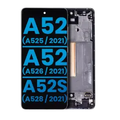 LCD Assembly With Frame (Without Finger Print Sensor) Compatible For Samsung Galaxy A52 4G (A525 / 2021) / A52 5G (A526 / 2021) / A52S (A528 / 2021) (Aftermarket : Incell) (Awesome White)