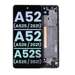 OLED Assembly With Frame Compatible For Samsung Galaxy A52 4G (A525 / 2021) / A52 5G (A526 / 2021) / A52S 5G (A528 / 2021) (Service Pack) (Awesome White)