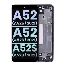 OLED Assembly With Frame Compatible For Samsung Galaxy A52 4G (A525 / 2021) / A52 5G (A526 / 2021) / A52S 5G (A528/2021) (Service Pack) (Awesome Violet)