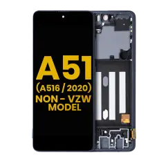 OLED Assembly With Frame Compatible For Samsung Galaxy A51 5G (A516 / 2020) (Non-Verizon 5G UW Frame) (Refurbished) (Prism Cube Black)