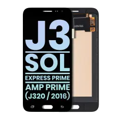 OLED Assembly Without Frame Compatible For Samsung Galaxy J3 / Sol 4G / Express Prime / Amp Prime (J320 / 2016) (Service Pack) (Black)