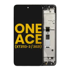 LCD Assembly With Frame Compatible For Motorola One 5G Ace (XT2113-2 / 2021) (Refurbished) (Volcanic Gray)