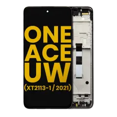 LCD Assembly With Frame Compatible For Motorola One 5G Ace UW (XT2113-1 / 2021) (Refurbished) (Volcanic Gray)