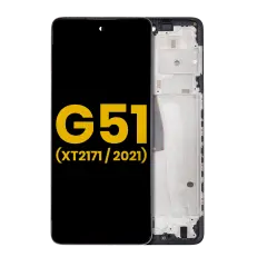 LCD Assembly With Frame Compatible For Motorola Moto G51 5G (XT2171 / 2021) (Refurbished) (All Colors)