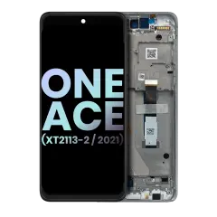 LCD Assembly With Frame For Motorola One 5G Ace (XT2113-2 / 2021) (Genuine OEM) (Volcanic Gray)