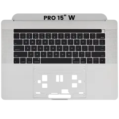 Top Case With Keyboard Compatible For MacBook Pro 15" W/ Touch Bar (A1707 / Late 2016 / Mid 2017) (US Keyboard) (Used OEM Pull: Grade New) (Silver)