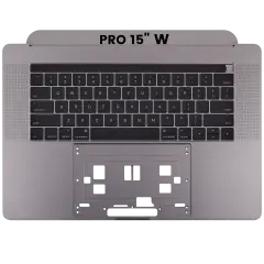 Top Case With Keyboard Compatible For MacBook Pro 15" W/ Touch Bar (A1707 / Late 2016 / Mid 2017) (US Keyboard) (Used OEM Pull: Grade New) (Space Gray)