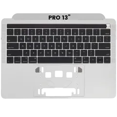 Top Case With Keyboard Compatible For MacBook Pro 13" (A1989 / Late 2018 / Early 2019) (US Keyboard) (Used OEM Pull: Grade New) (Silver)