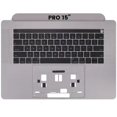 Top Case With Keyboard Compatible For MacBook Pro 15" Touch Bar (A1990 / Late 2018 / Early 2019) (US English) (Used OEM Pull: Grade New) (Space Gray)