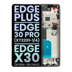 LCD Assembly With Frame For Motorola Moto Edge Plus / Edge 30 Pro (XT2201-1/4) / Edge X30 5G (XT2201 -2/6 /2022) (Genuine OEM) (Black)