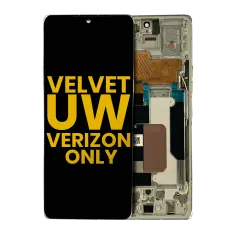 OLED Assembly With Frame Compatible For LG Velvet 5G (Verizon 5G UW Frame Only) (Refurbished) (Silver)