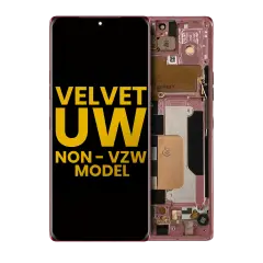OLED Assembly With Frame Compatible For LG Velvet 5G (Non-Verizon 5G UW Frame) (Refurbished) (Red)