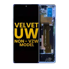 OLED Assembly With Frame Compatible For LG Velvet 5G (Non-Verizon 5G UW Frame) (Refurbished) (Blue)