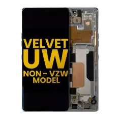 OLED Assembly With Frame Compatible For LG Velvet 5G (Non-Verizon 5G UW Frame) (Refurbished) (Silver)
