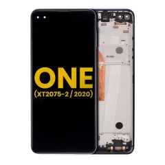 LCD Assembly With Frame For Motorola One 5G (XT2075-2 / 2020) (Refurbished) (Surfing Blue)