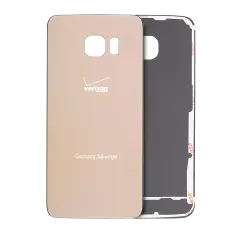 Back Cover Glass Compatible For Samsung Galaxy S6 Edge (Verizon 4G) (Service Pack) (Gold)
