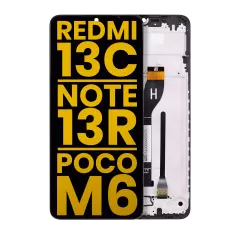 LCD Assembly With Frame Compatible For Xiaomi Redmi 13C 5G / Note 13R / Poco M6 5G (Refurbished) (All Colors)