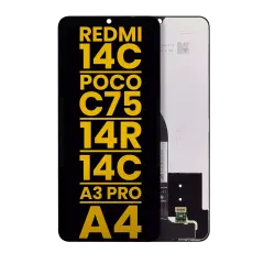 LCD Assembly Without Frame Compatible For Xiaomi Redmi 14C  / Poco C75  /  Poco C75 5G / 14R / 14C 4G/ 14C 5G/ A3 Pro / A4 (Refurbished) (All Colors)