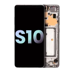 OLED Assembly With Frame Compatible For Samsung Galaxy S10 5G (Service Pack) (Crown Silver)