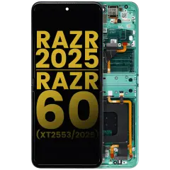 OLED Assembly With Frame Compatible For Motorola Razr 2025 / Razr 60 (XT2553 / 2025) (Refurbished) (Spring Bud)