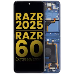 OLED Assembly With Frame Compatible For Motorola Razr 2025 / Razr 60 (XT2553 / 2025) (Refurbished) (Gibraltar Sea)