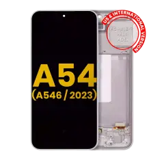 OLED Assembly With Frame Compatible For Samsung Galaxy A54 5G (A546 / 2023) (US & International Version) (Refurbished) (White)