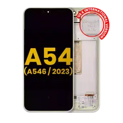 OLED Assembly With Frame Compatible For Samsung Galaxy A54 5G (A546 / 2023) (US & International Version) (Refurbished) (Lime)